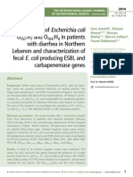 Detection of Escherichia Coli O 157:H7 and O104:H4 in Patients With Diarrhea in Northern Lebanon and Characterization of Fecal E. Coli Producing ESBL and Carbapenemase Genes