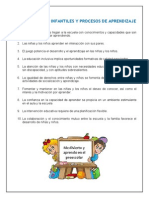 Características Infantiles y Procesos de Aprendizaje