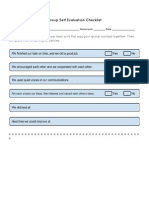 Group Self Evaluation Checklist