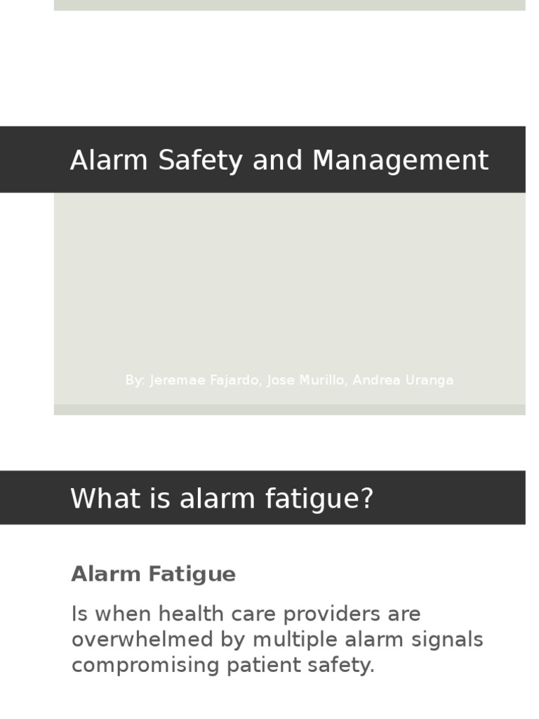 patient alarm fatigue presentation Joint Commission Patient Safety