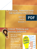 Critical Thinking and The Nursing Process