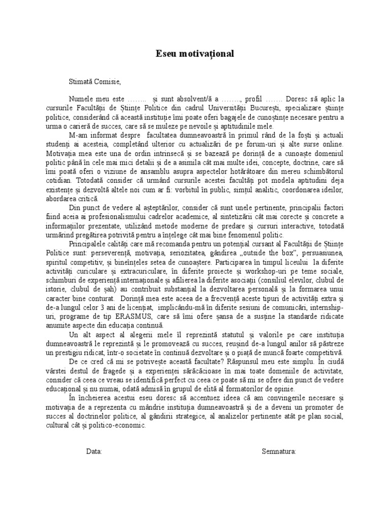 Structura Eseului Motiva 354 Ional Eseul Motiva 355 Ional Ase
