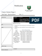 Year 8 Science Task 3 - Electrical House - Notification