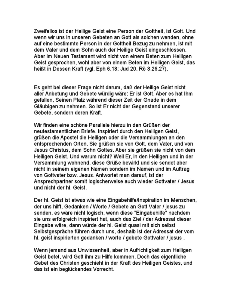 Gebet Zum Heiligen Geist Gott Trinitat Dreieinigkeit Vater Sohn Heiliger Religion Kirche Christ Glaube Jesus Christus