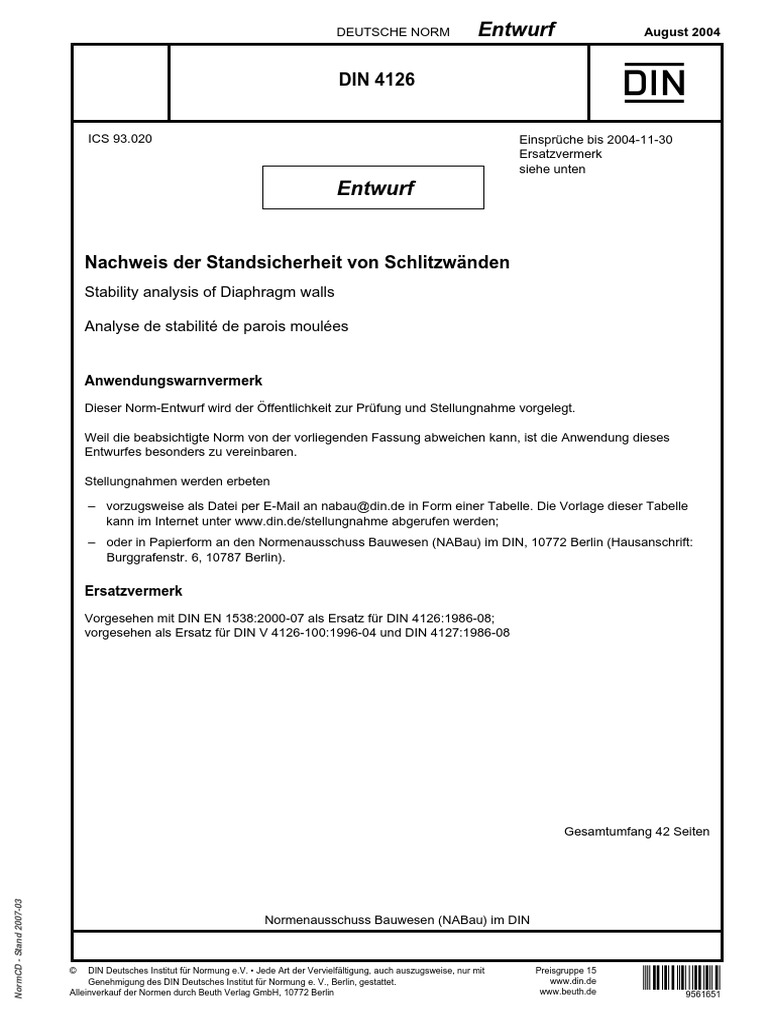 DIN 4126 Entwurf 2004 08 | PDF