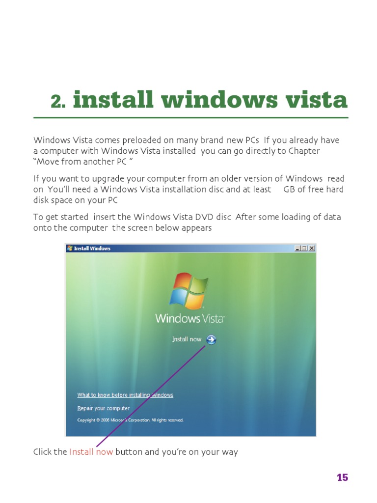 Windows Vista Installation Guide PDF Installation