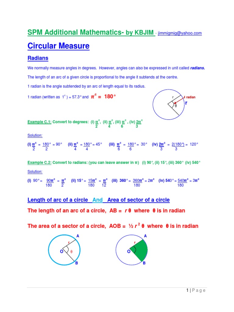 SPM Circular Measure F4 | PDF | Angle | Geometric Shapes