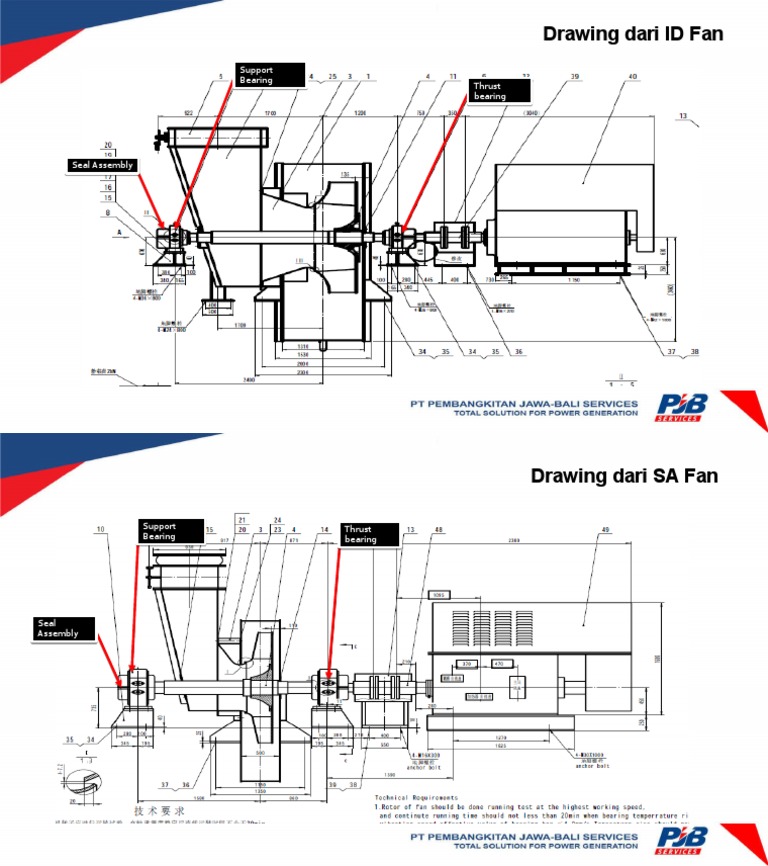 ID Fan and SA Fan Assembly Drawings | PDF | Machines