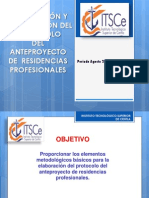 Elaboracion de Anteproyecto de Residencia Profesional Agosto 2015 Enero 2016