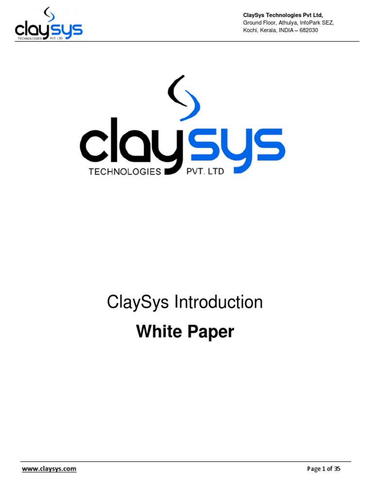 ClaySys Technologies Overview White Paper | PDF | Share Point ...