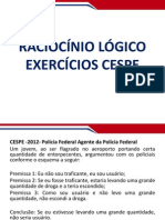 Raciocínio Lógico Exercícios Cespe