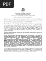 Edital Seleçao - Doutorado 2016