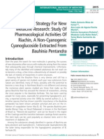 Modern Strategy For New Medicine Research: Study of Pharmacological Activities of Riachin, A Non-Cyanogenic Cyanoglucoside Extracted From Bauhinia Pentandra