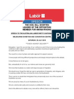 Speech - Bill Shorten