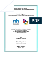 Modelo de formulación y evaluación financiera de proyectos de desarrollo de tecnologías de información para el Ministerio de Hacienda