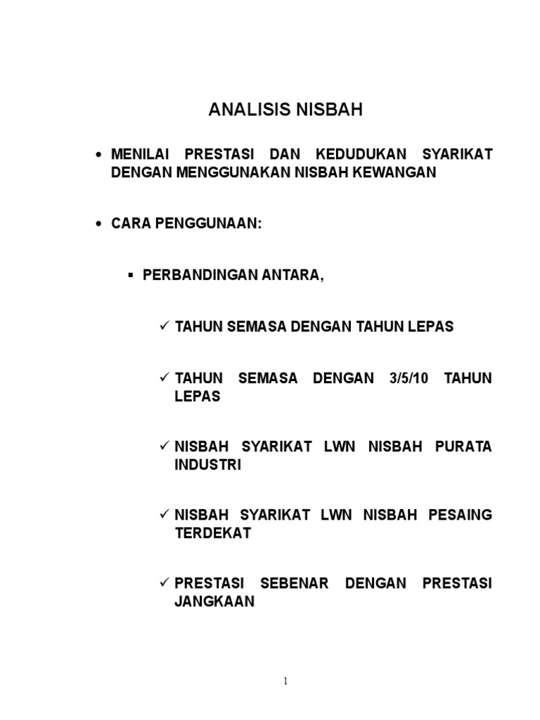 Analsisi Nisbah Pdf