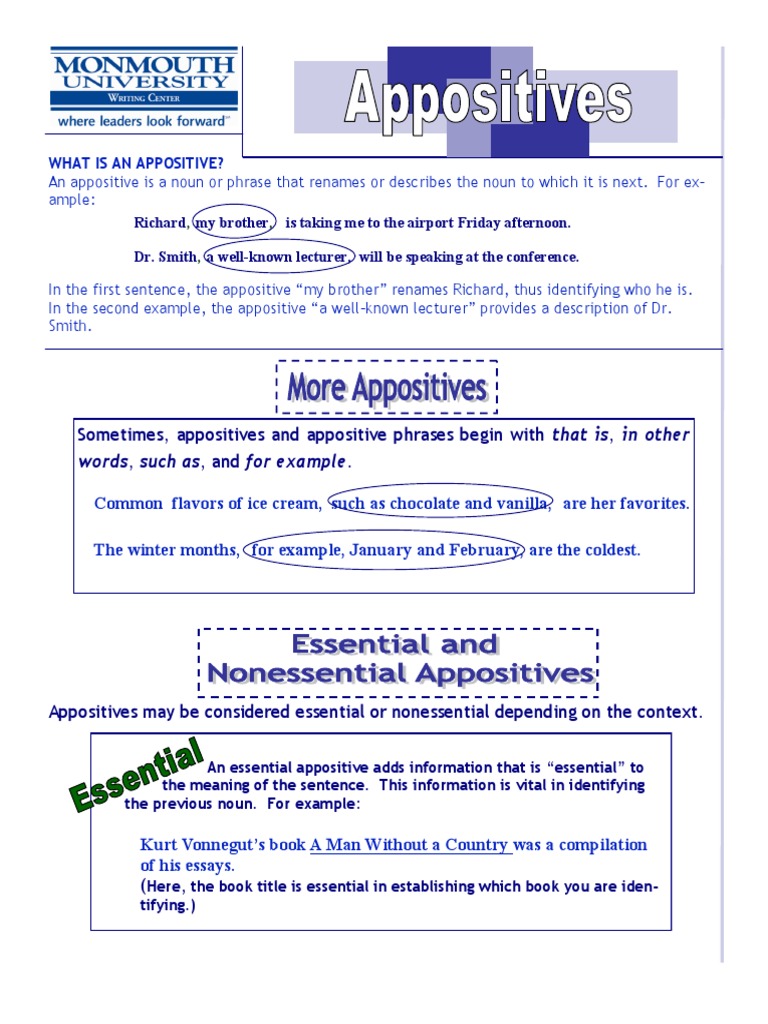 Understanding Appositives in Grammar | PDF
