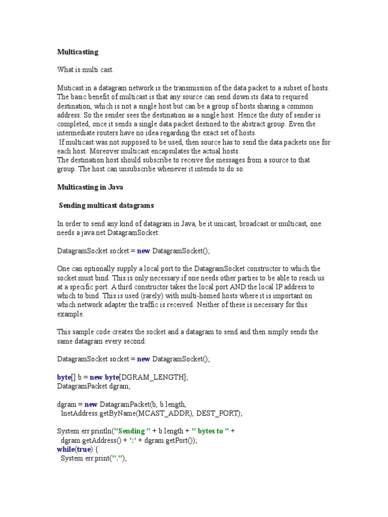 Multicasting in java pdf multicast port computer networking 