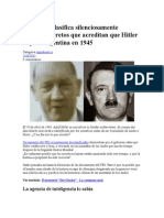 El FBI Desclasifica Silenciosamente Archivos Secretos Que Acreditan Que Hitler Huyó A Argentina en 1945