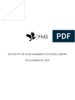 FMS Delhi Placement Report 2015