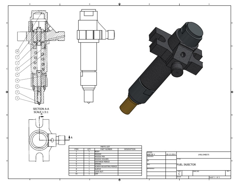 Fuel Injector Assembly Drawing | PDF
