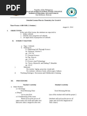 Detailed Lesson Plan
