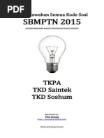 Kunci Jawaban Semua Kode Paket Soal SBMPTN 2015 Distributed by (Pak-Anang - Blogspot.com)