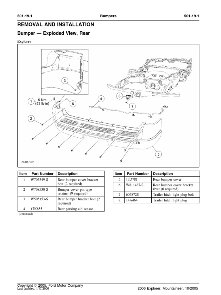 Bumper 8212 Exploded View Rear Removal and Installation | PDF | Home ...