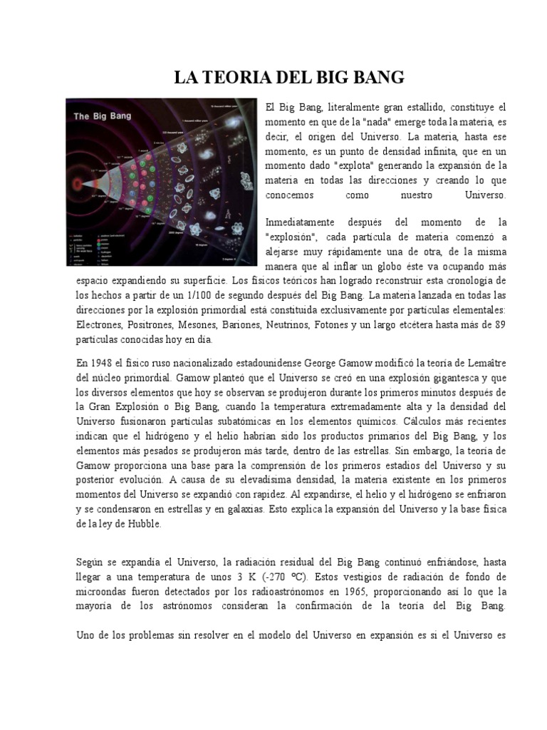 Origen y Teoría del Big Bang | PDF | Big Bang | Universo