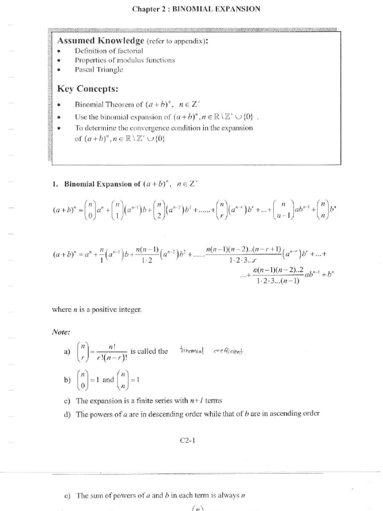 Binomial Expansion Techniques and Examples | PDF | Mathematical ...