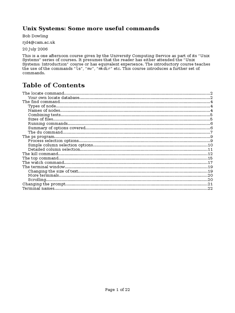 Unix Commands for Advanced Users | PDF | Computer Terminal | Xml
