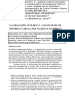 2006 - La Relación Inflación-Desempleo en América Latina... - Peredo, Ludlow, Rodríguez