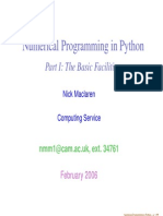 Numerical Programming in Python: Part I: The Basic Facilities