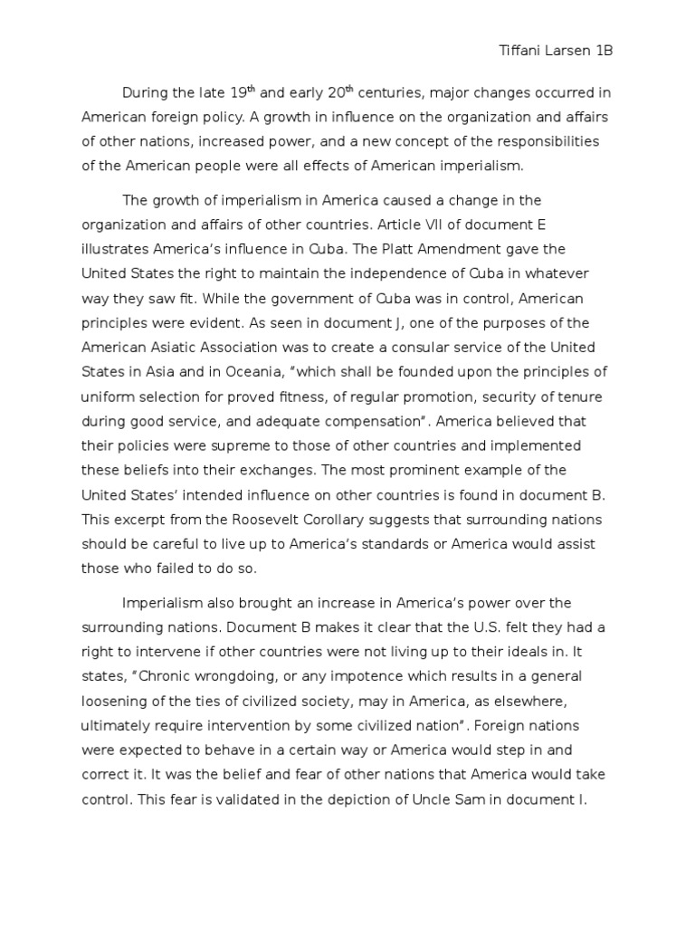 imperialism dbq essay