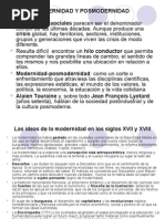 Modernidad y Posmodernidad