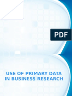 Use of Primary Data in BR
