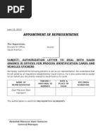 ID Authorization Letter To Aramco