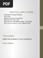 Powerpoint Dissertation Proposal Defense Outline