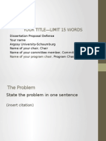 Powerpoint Dissertation Proposal Defense Outline