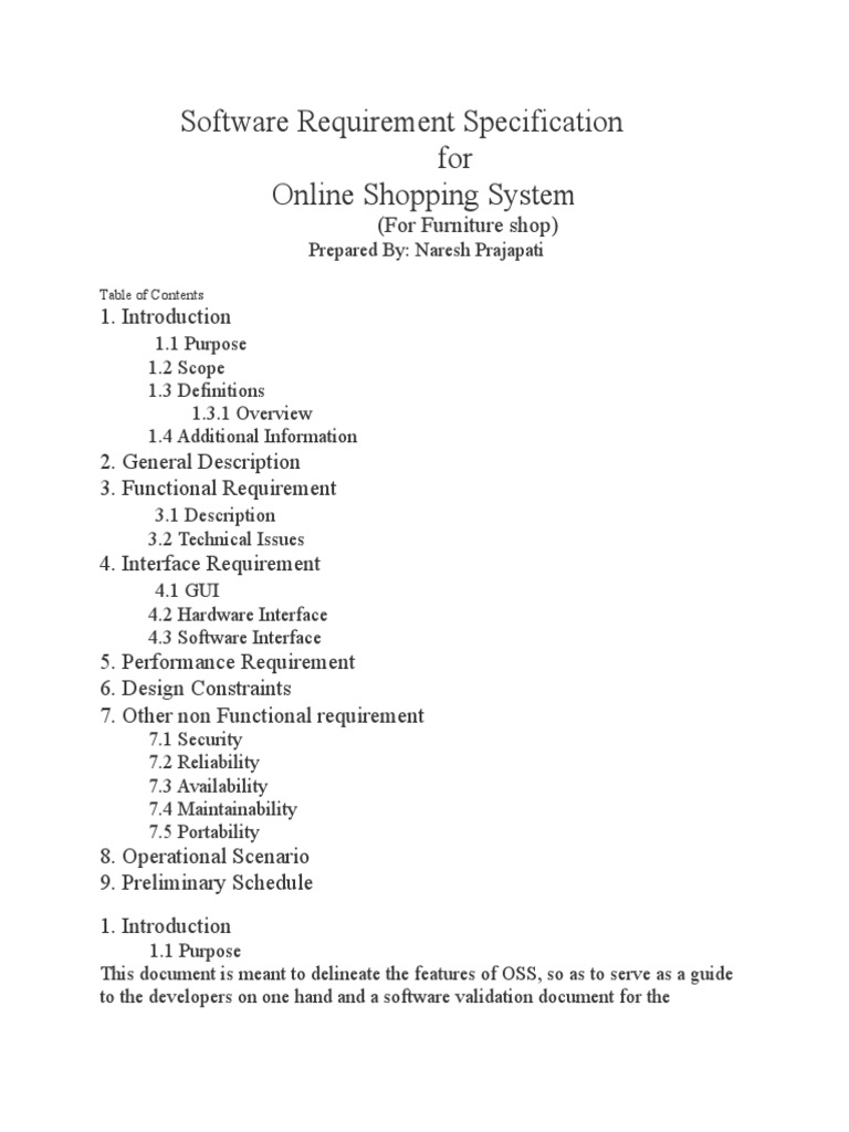 Software Requirement Specification | PDF | Online Shopping | Graphical ...