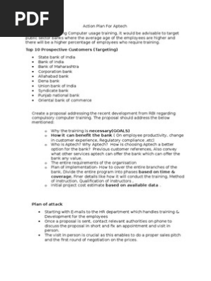 Sales Action Plan