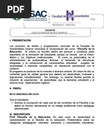 Programa Filosofía de la Educación 