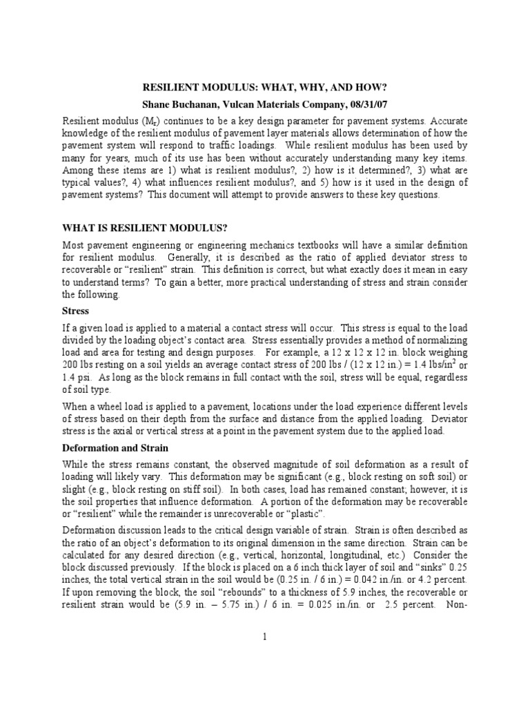 Resilient Modulus | PDF