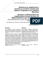 Dinámicas de Diferenciación y Subjetivación para Mujeres Migradas