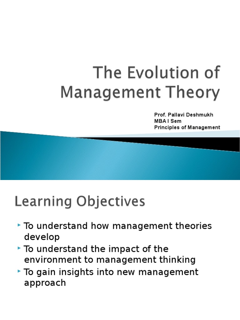 what is the evolution of management theory