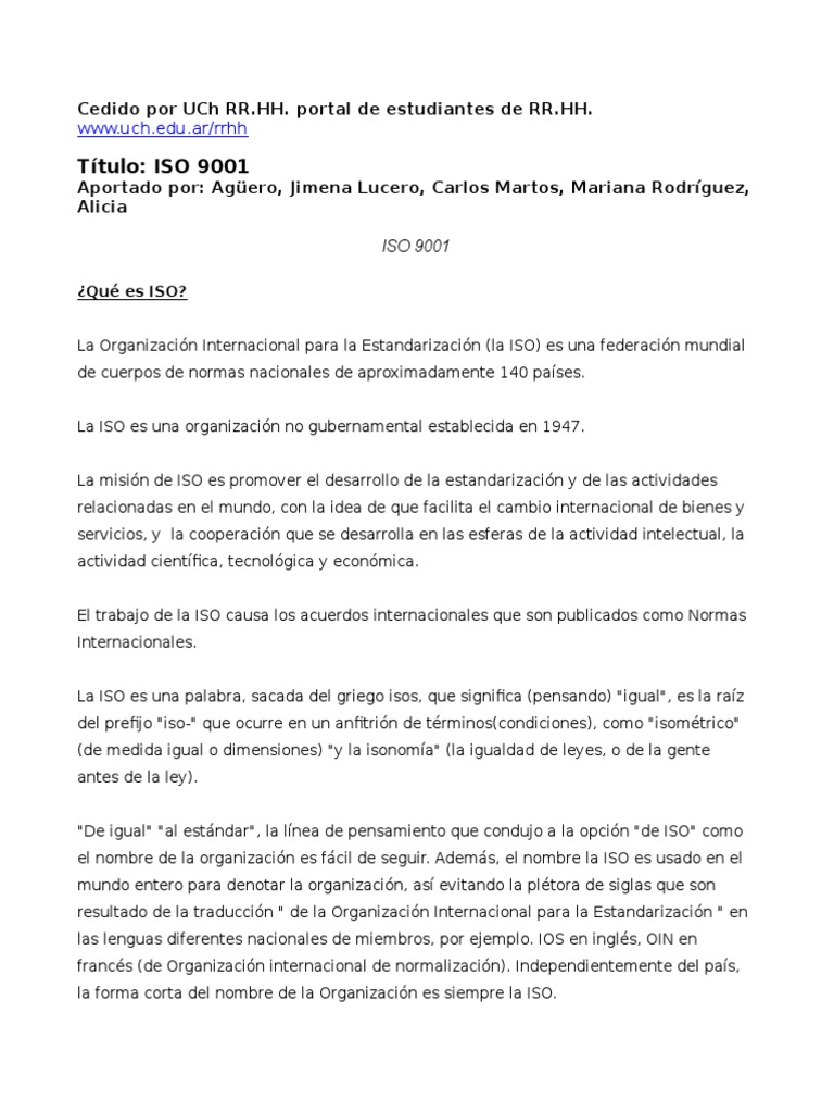 Guía sobre la norma ISO 9001:2000 | PDF | Calibración | Calidad (comercial)