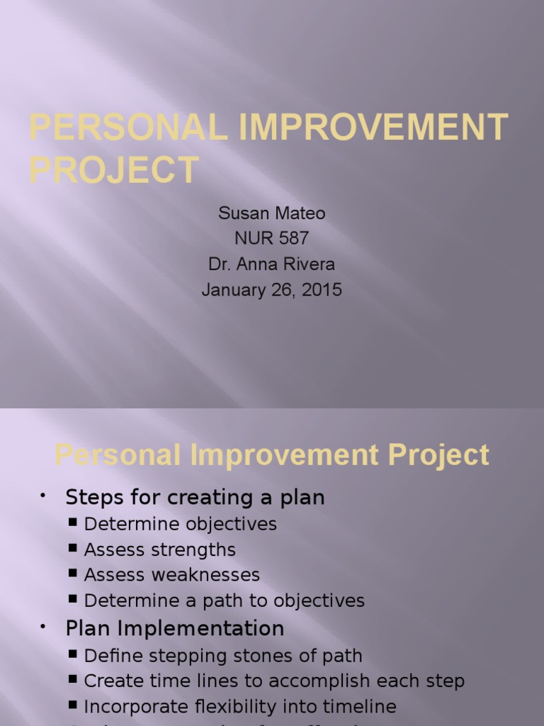 Personal Improvement Project Guide | PDF | Career & Growth | Art