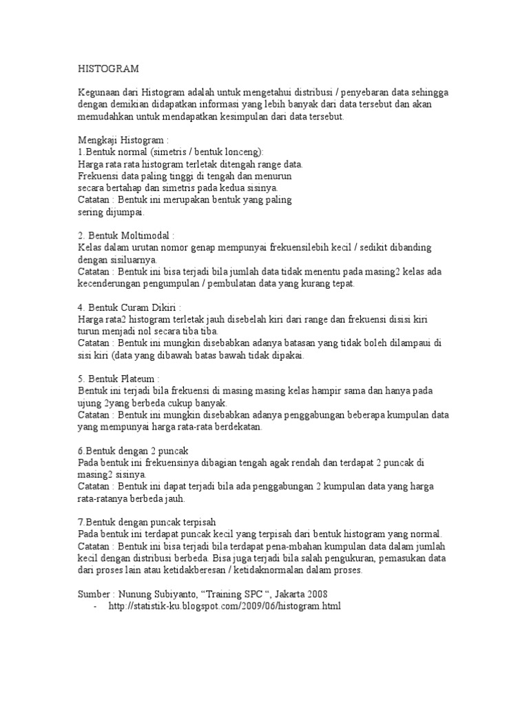 Histogram Kegunaan Dari Histogram Adalah Untuk Mengetahui Pdf