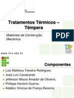 Tratamento Térmico - Têmpera