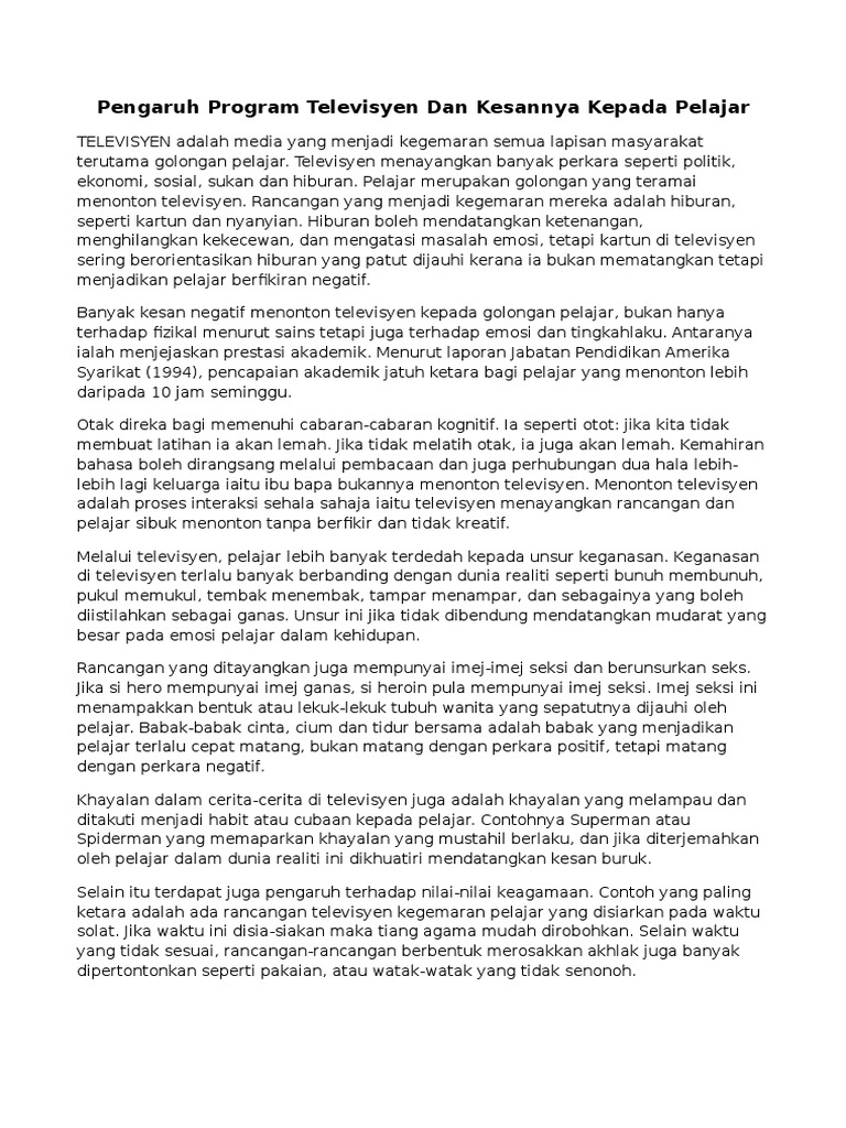 Keburukan Televisyen Pdf